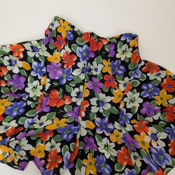 90's Floral Shorts High Rise Flared Tiered Skirt Mini - Picture 2 of 9